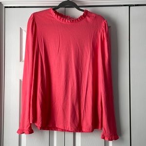 NWT Boden Super Soft Frill Detail Top in Coral sz 14